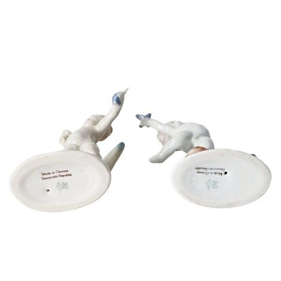 2 Cherub Kunst Porzellan Ilmenau GDR Porcelain Figurines Germany Vintage - Picture 5 of 9